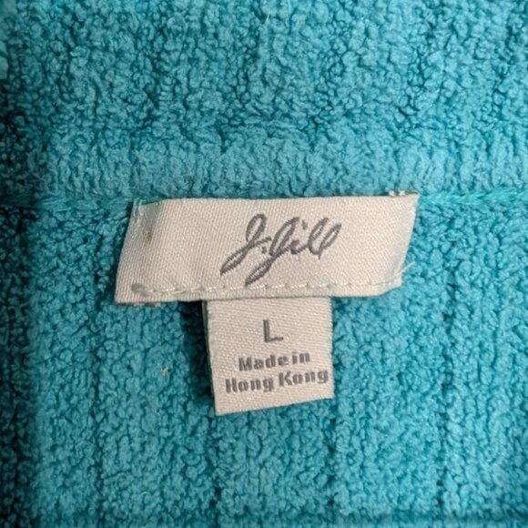 J Jill Ribbed Chenille Turtleneck Womens Size Large Blue Green Soft Knit Sweater - Picture 4 of 10
